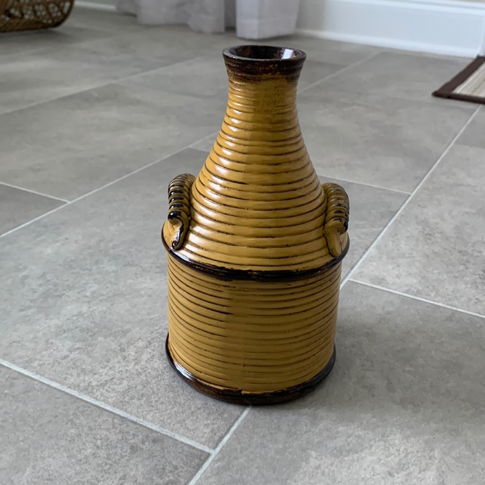 Mustard yellow decorative vase